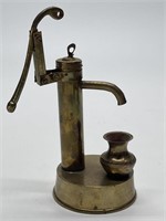 Mini Vintage Brass Water Pump 5.9in T