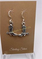 Sterling Silver Dangle Boot Earrings