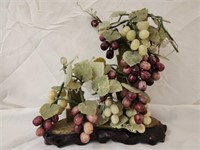 Heavy Stone Wood Glass Faux Plant Decor