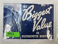 VTG 1937 PLYMOUTH BOOKLET PRISTINE