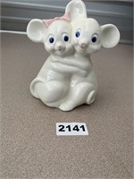 Two Hugging Mice Ceramic Piece