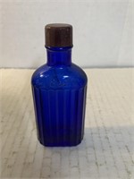Cobalt blue ribbed, 2 ounce vintage medicine