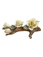 Capodimonte Porcelain Rose and Buds on Branch