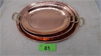 (3) Copper Trays Set