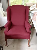 pr of wingback upholstered chairs