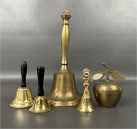 Five Vintage Brass Bells