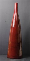 19.5" Red Stoneware Bottle Vase