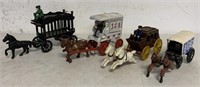 Reproduction Cast Iron Horse Drawn Wagons & Carts