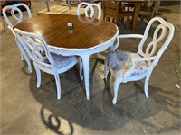 White French Provincial Table w/4 Chairs,