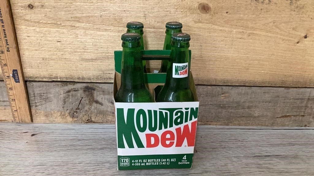 Mountain Dew carton and bottles