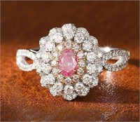 18K Gold Natural Pink Diamond Ring
