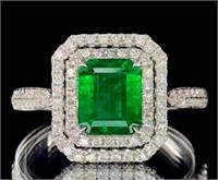 2.4ct Zambian Emerald Ring 18K Gold