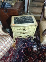Small Marble Top Two Drawer Table