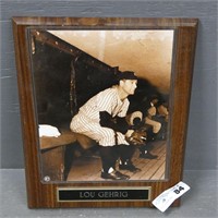 Lou Gehrig Baseball Plaque