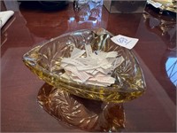 MCM YELLOW GLASS ASHTRAY