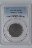 1853 Large Cent PCGS G Details