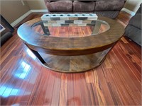 oval  Coffee Table with Candle  holder