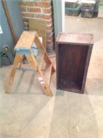 Wooden step stool and box