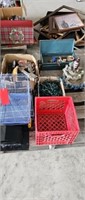 pallet w/bird cage, Christmas lights, more