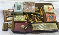 Tray lot – Vintage ammunition, empty collectible
