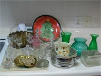 Miscellaneous glassware and serving pieces