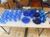 Cobalt Blue Glass Dinner/ Serving ware Lot of 48