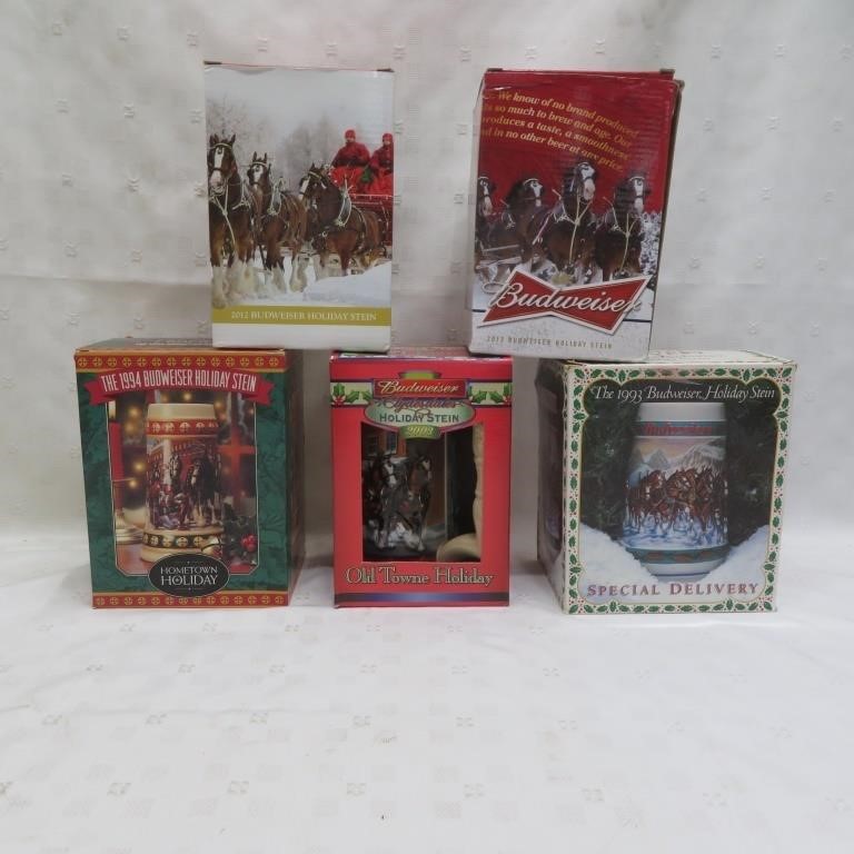 Budweiser Steins in original boxes - Holiday