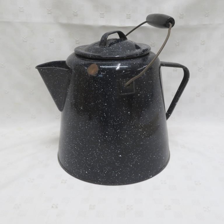 Graniteware Campfire Coffee Pot - Splattered