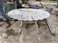 Round Metal Patio Table w/umbrella