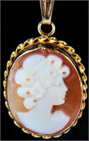 Jewelry 14kt Yellow Gold Cameo Necklace
