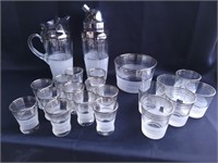 ART DECO MACBETH-EVANS COCKTAIL 21 PIECE SET