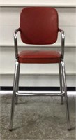 32" Metal Red Retro High Chair