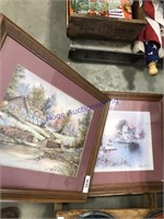 Pair of framed pictures, 18.5x22.5