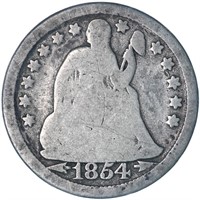 1854 Seated Liberty Dime