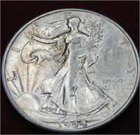 1944S AU Grade Walking Liberty Half Dollar
