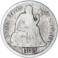 1875 Seated Liberty Dime