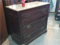 Marble top 3 drawer dresser 30.5"h  in original