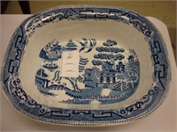 19th century blue willow pie dish.