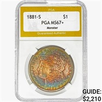 1881-S Morgan Silver Dollar PGA MS67+ Monster