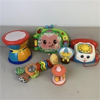 Baby Toy Lot- Phone, CoCo Melon Book, Drum