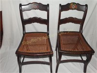 2 Beckenbaugh hand crafted cane bottom chairs