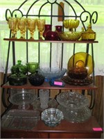 Collection of Vintage Glass: Colored, Pressed, Cut