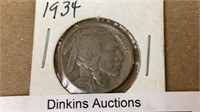 1934 buffalo nickel coin
