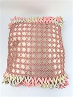 Vintage Handmade Pink Satin & Macrame Style