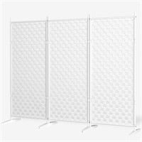 White 3-Panel Room Divider Folding Privacy Screen