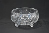 Large Pinwheel Crystal Footed Bowl 8.5"