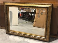 33 x 45 Gold Framed Beveled Mirror