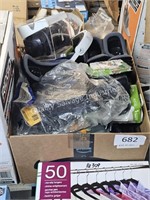 box of misc gaming items/VR
