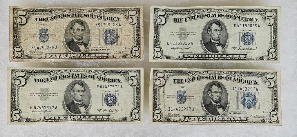 $5 US Silver Certificate Notes