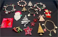 Vintage & modern Christmas holiday jewelry costume